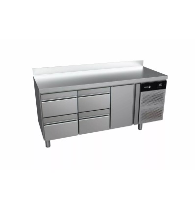 Kølebord med 4 skuffer og 1 skab